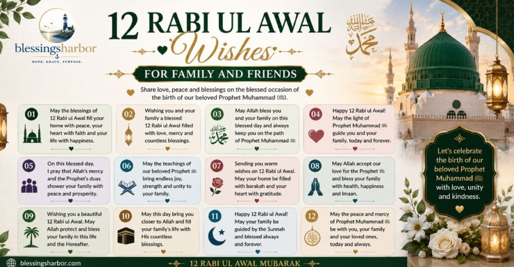 12 Rabi ul Awal Wishes for Family and Friends