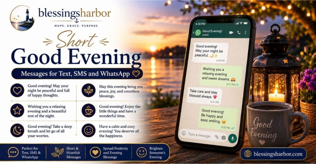Short Good Evening Messages for Text, SMS and WhatsApp