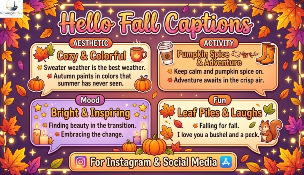 ๐ธ Hello Fall Captions for Instagram and Social Media