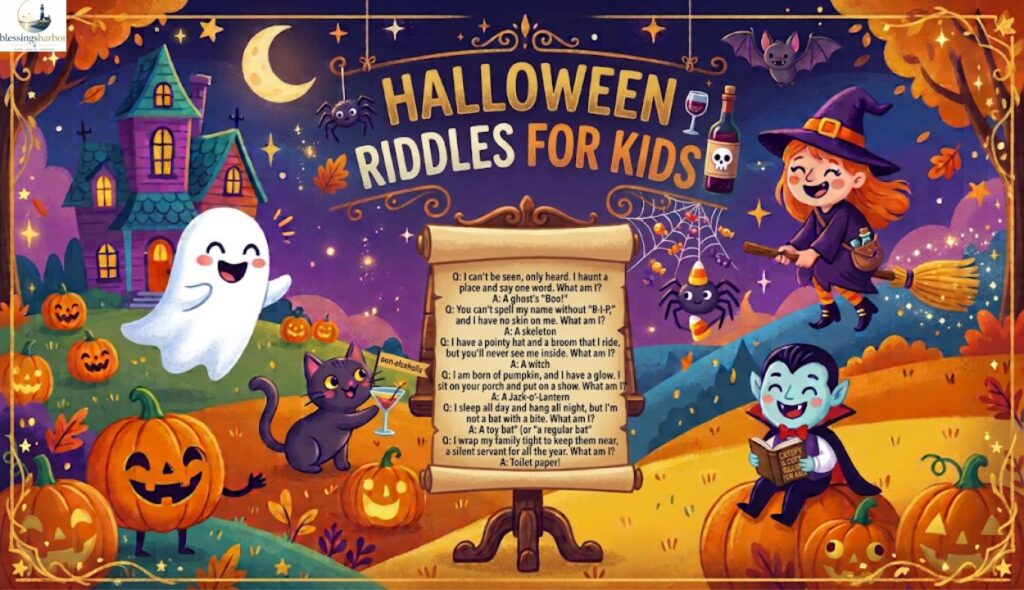 🧩 Halloween Riddles for Kids (With Answers)